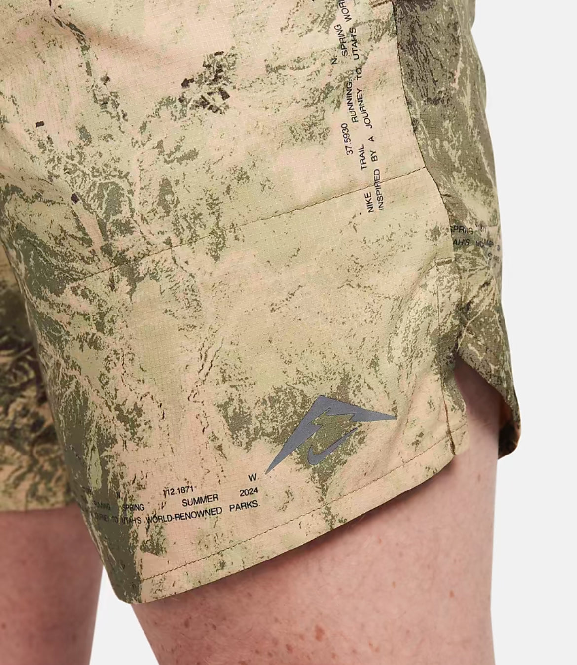 Short Running Nike Trail Camouflage Brown,Green