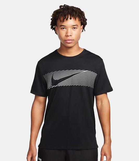 T-Shirt Running Nike Big Logo Black