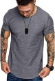 Fashion Mens T Shirt Muscle Gym Workout Athletic Shirt Cotton Tee Shirt Top