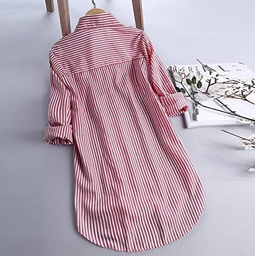 Women's Solid Color Long Sleeved Loose Casual Shirt Women Shirt Dresses with Buttons