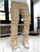 Men's Athletic Fit Stretch Jean Frayed Pants Distressed Rip Trousers Loose Wide Men's Pants Straight Jeans Men Jean