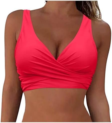 Exclusive Women's Full Coverage Bikini Gathering Swimsuit Top Sports Bra Swimsuit Top Gothic Shirts for