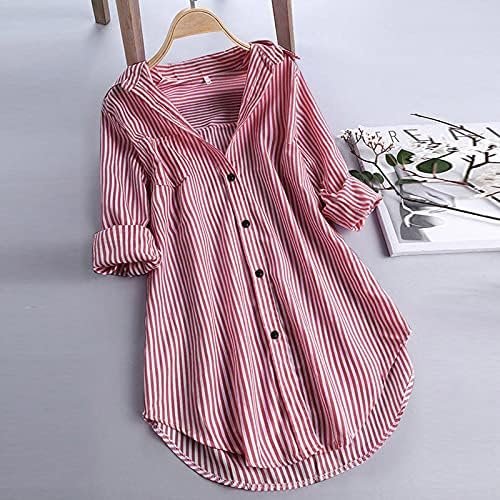 Women's Solid Color Long Sleeved Loose Casual Shirt Women Shirt Dresses with Buttons