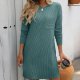 Women's Mini Sweater Dress Casual Long Sleeve Ribbed Knit Loose Fit Fall Pullover Sweaters Tunic Tops