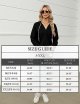 2 Pack Women Long Sleeve V Neck Hoodies Drawstring Loose Fit Hooded Tops Casual Solid Color Pullover Sweatshirts