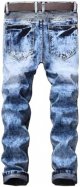 Men's Zipper Deco Washed Straight Fit Jeans