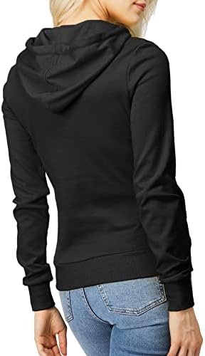 Women's Slim Fit Zip Up & Pullover Hoodie Lightweight Long Sleeve Kangaroo Pocket Basic Casual Sweatshirt
