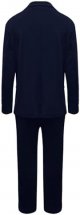 Womens Elegant Solid Color Suit Long Sleeve Pockets Top Elastic Straight Leg Pants Suit Set Length